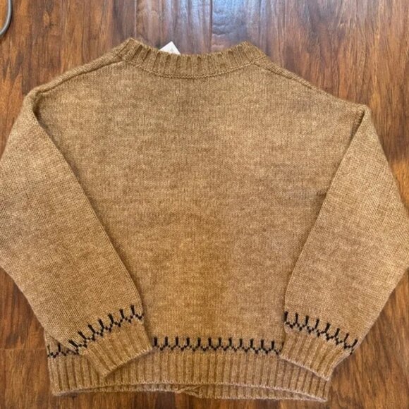 Old Navy Women's Viral Brown Cardigan with Horse Pattern, Small Tall NWT - Picture 2 of 5